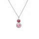 Basic XS double crystal light rose and light amethyst necklace in silver image