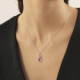Basic XS double crystal light rose and light amethyst necklace in silver cover