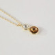 Basic XS double crystal crystal and light topaz necklace in gold plating cover