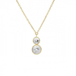 Basic XS double crystal crystal necklace in gold plating
