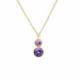 Basic XS double crystal violet and tanzanite necklace in gold plating image