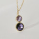 Basic XS double crystal violet and tanzanite necklace in gold plating cover