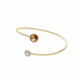 Basic XS double crystal crystal and light topaz bracelet in gold plating