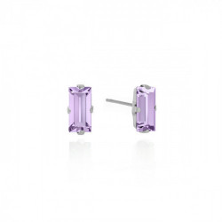 Macedonia rectangle violet earrings in silver