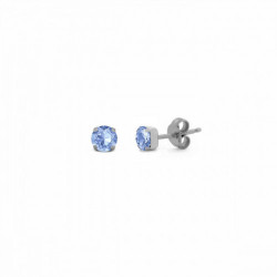 Celina round light sapphire earrings in silver