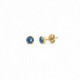 Celina round denim blue earrings in gold plating image
