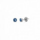 Pendientes botón círculo azul elaborados en plata image