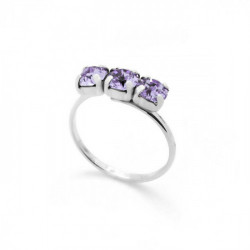 Celina triple violet ring in silver