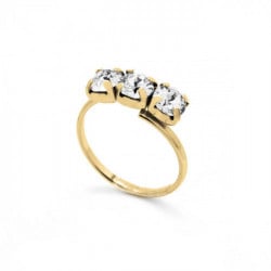 Celina triple crystal ring in gold plating