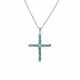 Collar cruz aquamarine de Las Estaciones elaborado en plata. image