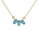 Las Estaciones triple crystals aquamarine necklace in gold plating. image