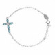 Las Estaciones cross aquamarine bracelet in silver. image