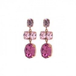 Celina oval rose earrings in rose gold plating in gold plating