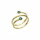Valeria blue zircon ring in gold plating image