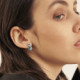 Basic XS double crystal light sapphire and light turquoise earrings in silver cover
