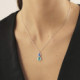 Basic XS double crystal light sapphire and light turquoise necklace in silver cover