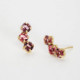 Jade crystals rose earrings in gold plating cover