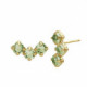 Jade crystals chrysolite earrings in gold plating image