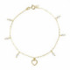 Gold-plated anklet with pearl in heart shape image