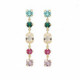Alexandra crystals multicolor earrings in gold plating. image