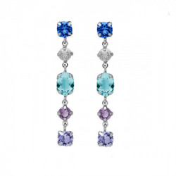 Alexandra crystals multicolor earrings in silver.
