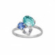 Alexandra crystals light turquoise ring in silver. image