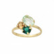 Alexandra crystals chrysolite ring in gold plating. image