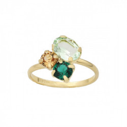 Alexandra crystals chrysolite ring in gold plating.