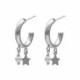 Vera star crystal hoop earrings in silver image