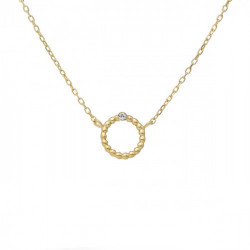 Daphne beaded crystal necklace in gold plating.
