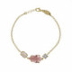 Blooming tear rose vintage bracelet in gold plating image