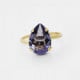Blooming tear tanzanite ring in gold plating cover