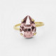 Blooming tear rose vintage ring in gold plating cover