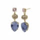 Blooming tear denim blue earrings in gold plating image