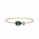 Blooming tear emerald bracelet in gold plating image