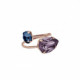 Blooming tear amethyst ring in rose gold plating image