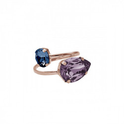 Blooming tear amethyst ring in rose gold plating