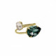 Blooming tear emerald ring in gold plating image