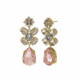 Blooming flower rose vintage earrings in gold plating image