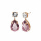 Blooming tear amethyst earrings in rose gold plating image
