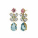 Blooming flower light turquoise earrings in gold plating image