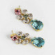 Blooming flower light turquoise earrings in gold plating cover