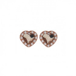 Cuore light amethyst earrings in rose gold plating in gold plating