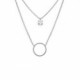 Layering circles crystal double necklace in silver image