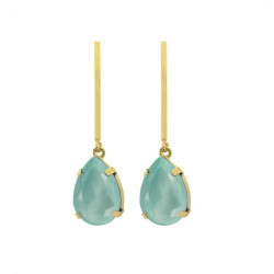 Iconic mint green earrings in gold plating