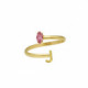 Anillo ajustable letra J color rosa bañado en oro image