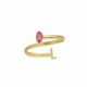 THENAME letter L light rose ring in gold plating image