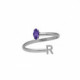 THENAME letter R tanzanite ring in silver image
