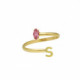 Anillo ajustable letra S color rosa bañado en oro image