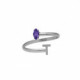 THENAME letter T tanzanite ring in silver image